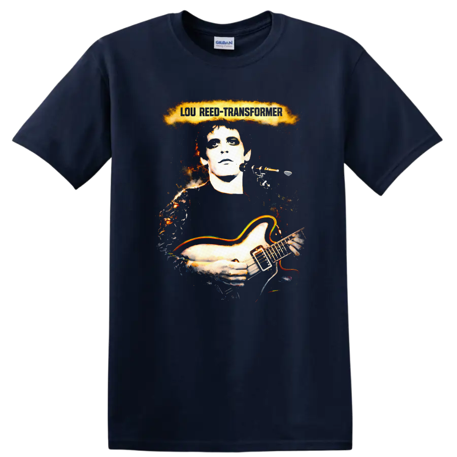 Lou Reed Transformer Vintage Classic Rock T Shirt - Navy (Blue)