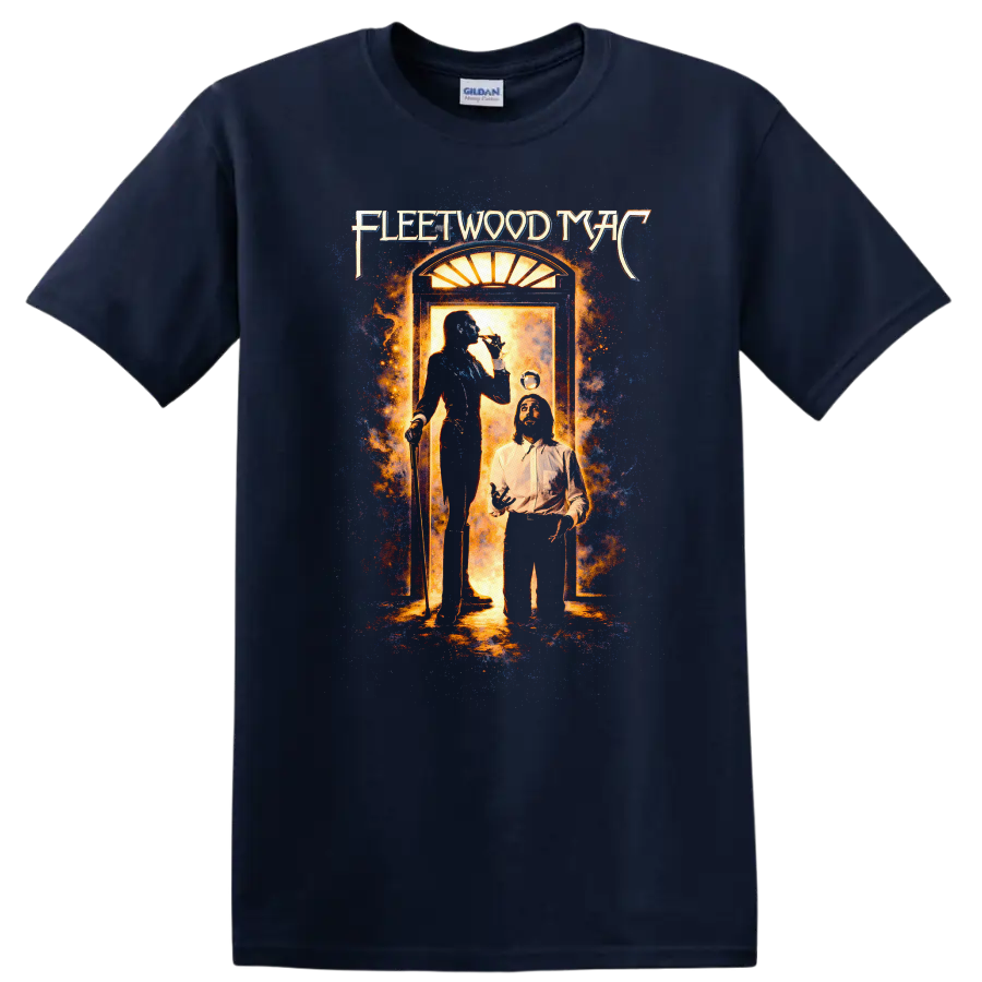Fleetwood Mac Vintage Classic Rock Album Cover Art T Shirt - Navy (Blue)