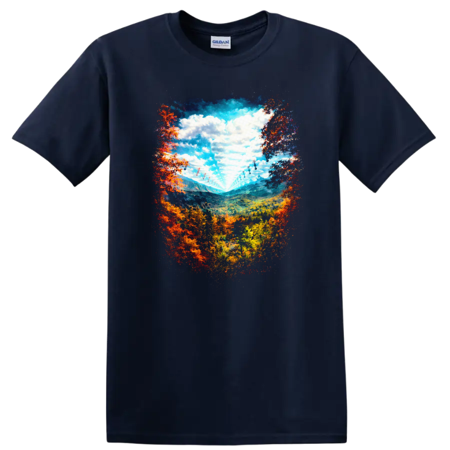 Vintage Classic Rock Album Cover Art Style T Shirt - Navy (Blue)