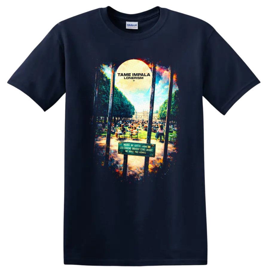 Tame Impala Lonerism Vintage Classic Rock T Shirt - Navy (Blue)