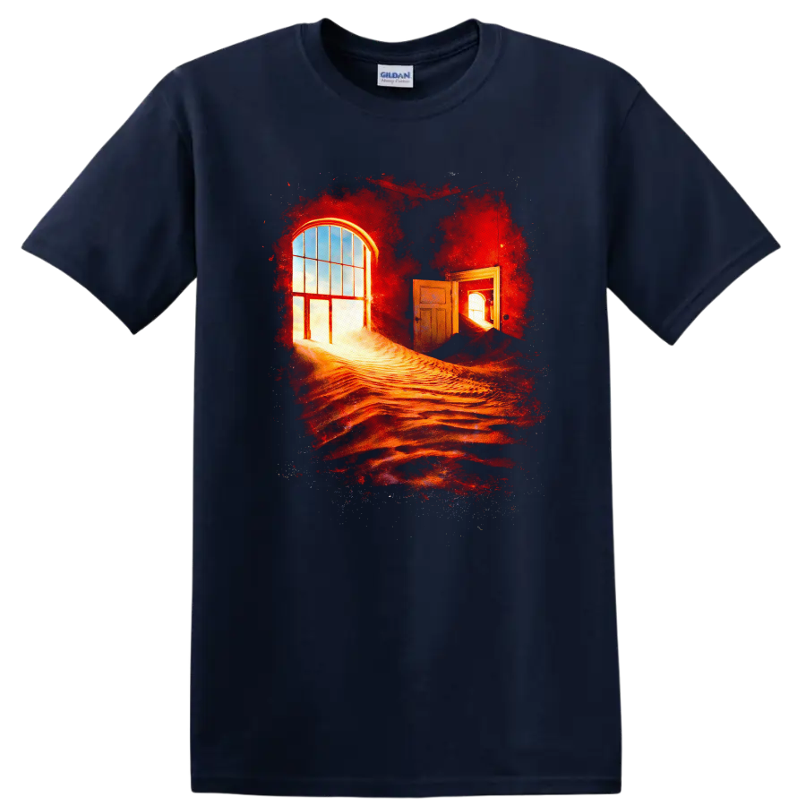 Vintage Classic Rock Album Cover Art Style T Shirt - Navy (Blue)