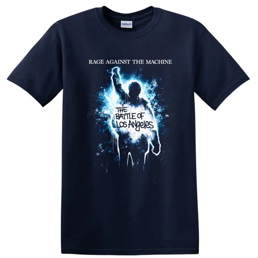 Race Against The Machine Vintage Classic Rock T Shirt - Navy (Blue)