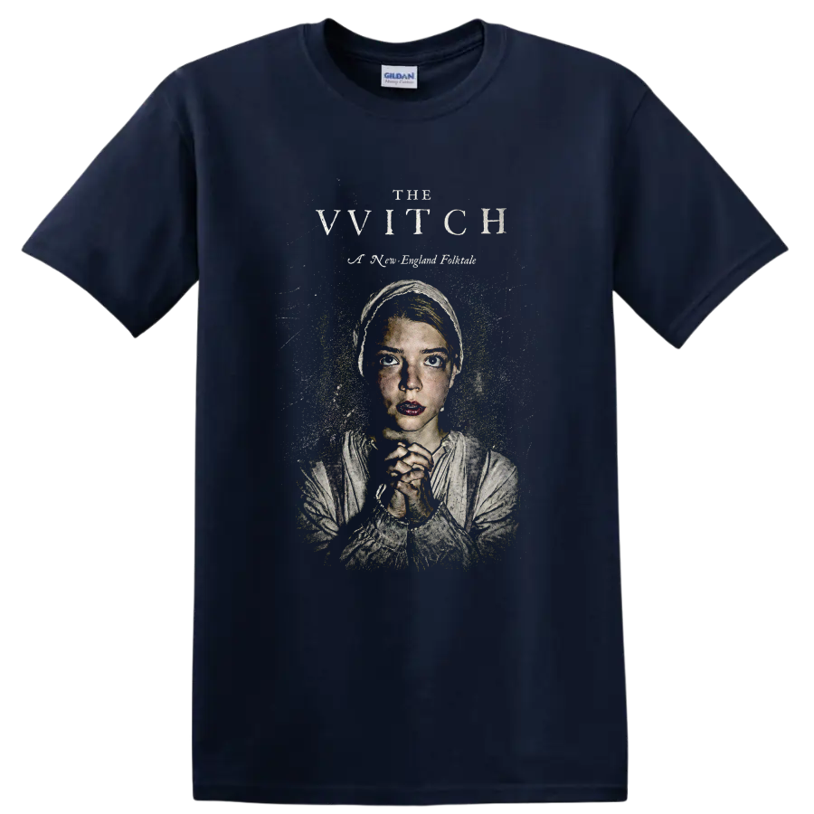 Witch The Vvitch Movie Horror T Shirt Feminine Art Aesthetic Tee - Navy (Blue)
