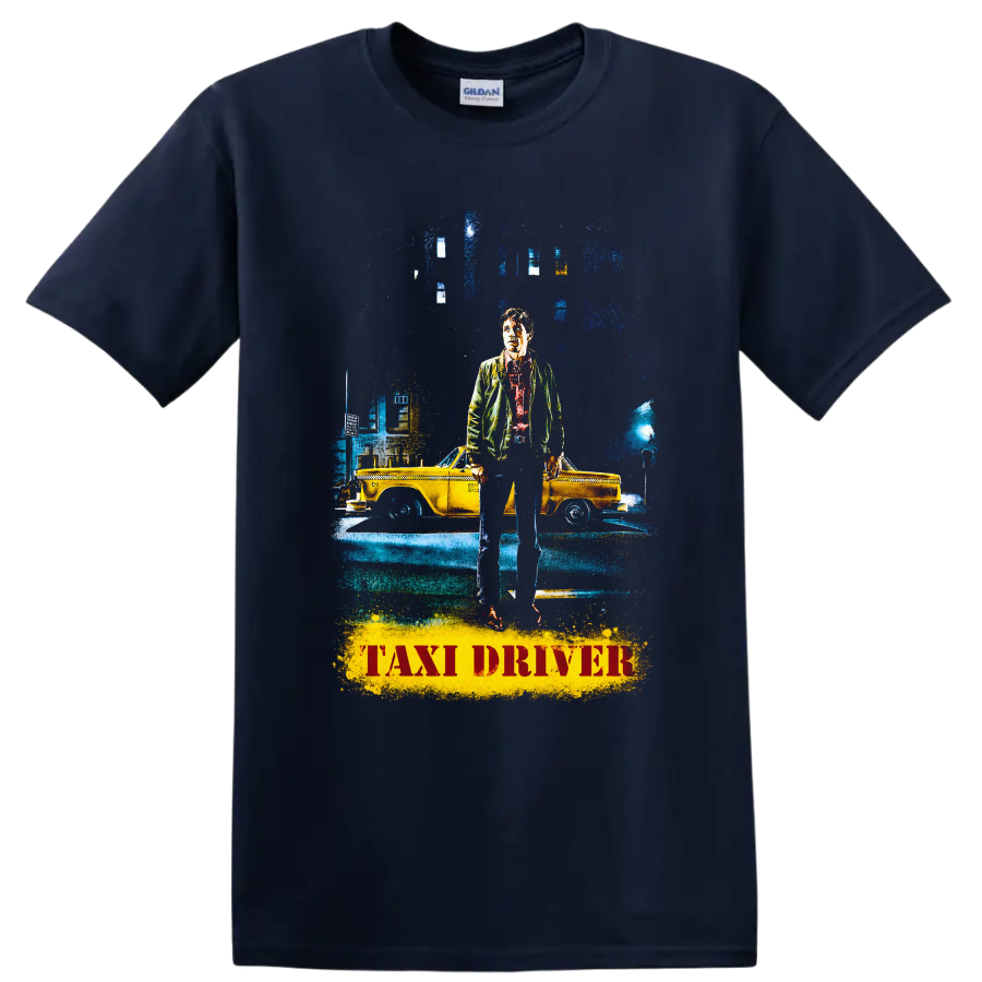 Vintage Cult Movie Character Portrait T Shirt on a Navy (Blue) T Shirt
