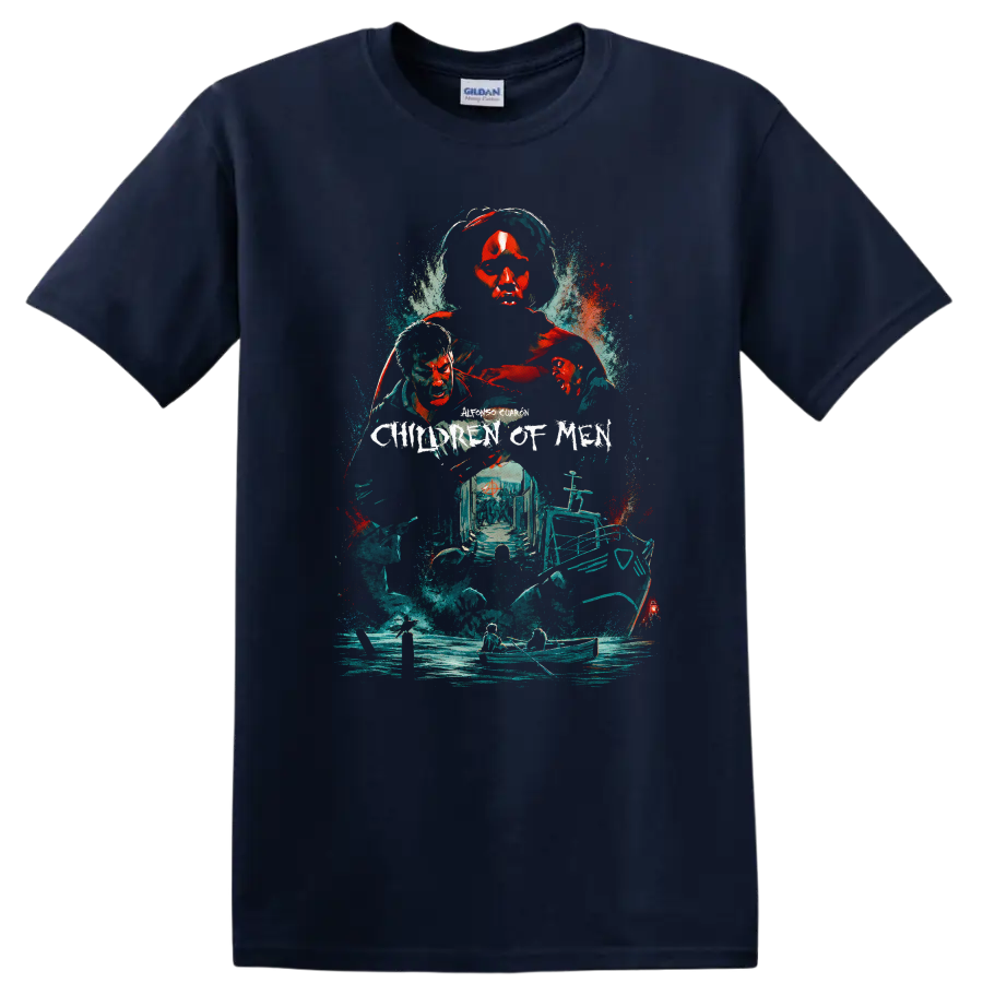 Vintage Cult Movie Character Portrait T Shirt on a Navy (Blue) T Shirt