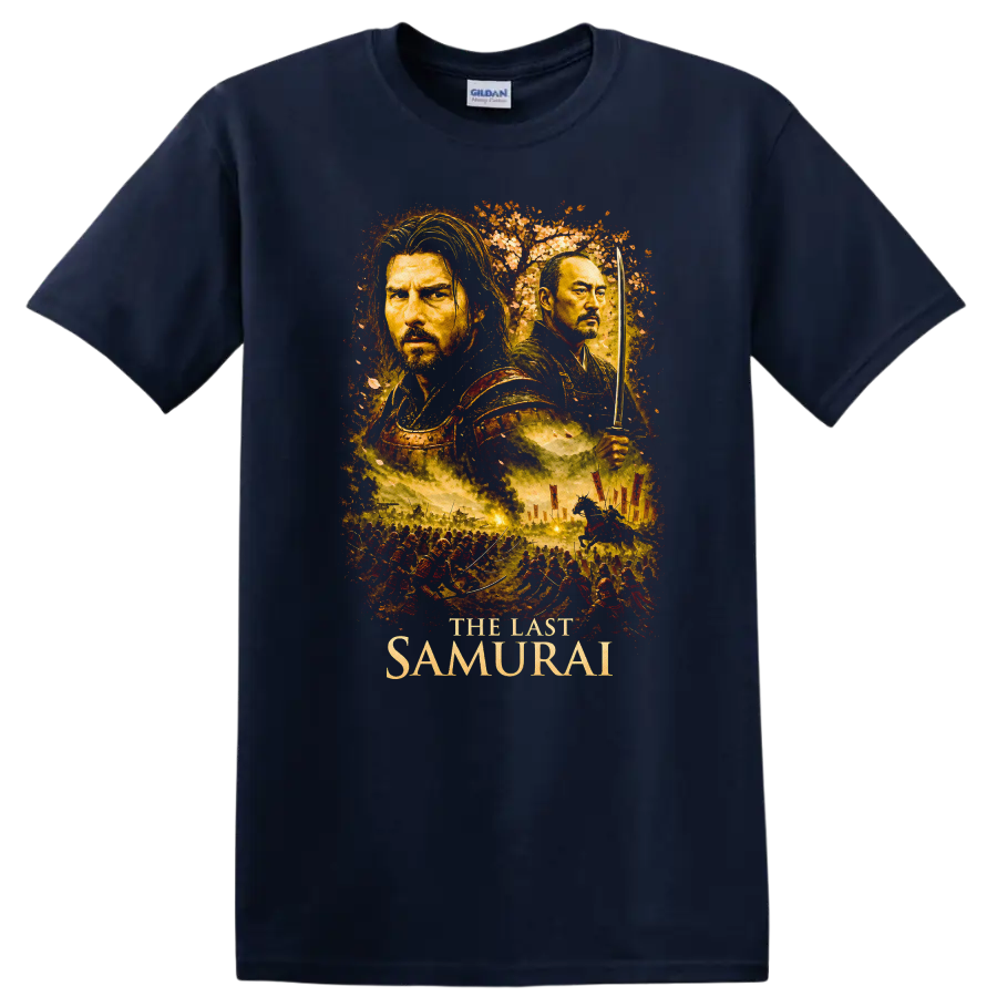 Epic Warrior Graphic T Shirt Troy Battle Scene Vintage Style - Navy (Blue)