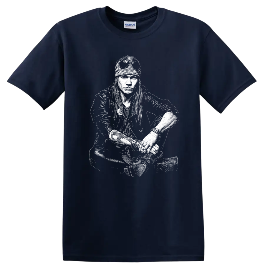 Axl Rose Guns N' Roses Rock Legends Ghostface T Shirt - Navy (Blue)