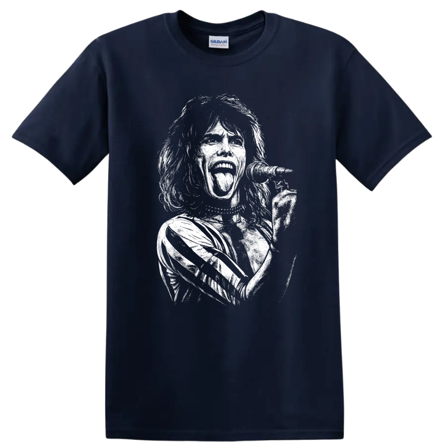 Mick Jagger The Rolling Stones Rock Legends T Shirt - Navy (Blue)