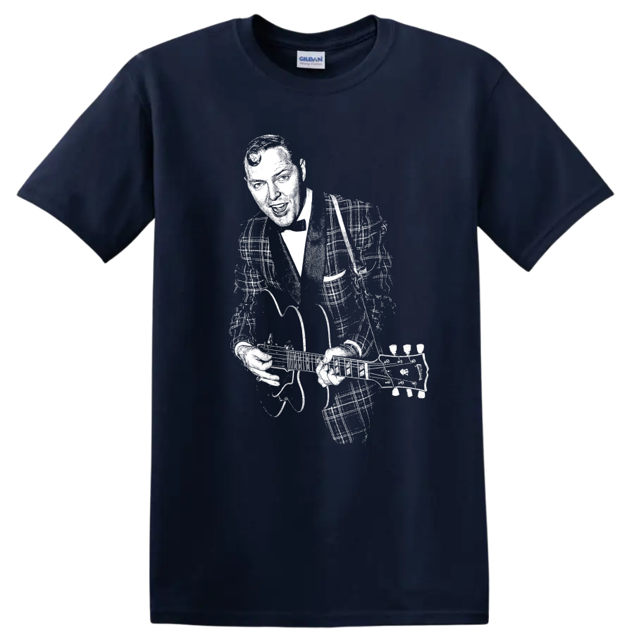 Bill Haley & His Comets Rock Legends T Shirt Classic Music Tribute - Navy (Blue)