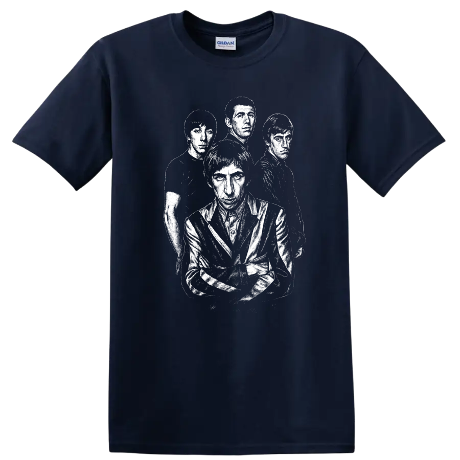 Scott Walker The Walker Brothers Rock Legends Tribute T Shirt - Navy (Blue)
