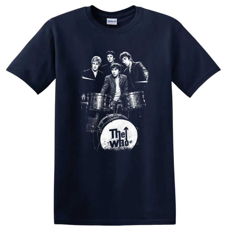 The Who Rock Legends Band Logo T Shirt for Classic Music Fans - Navy (Blue)