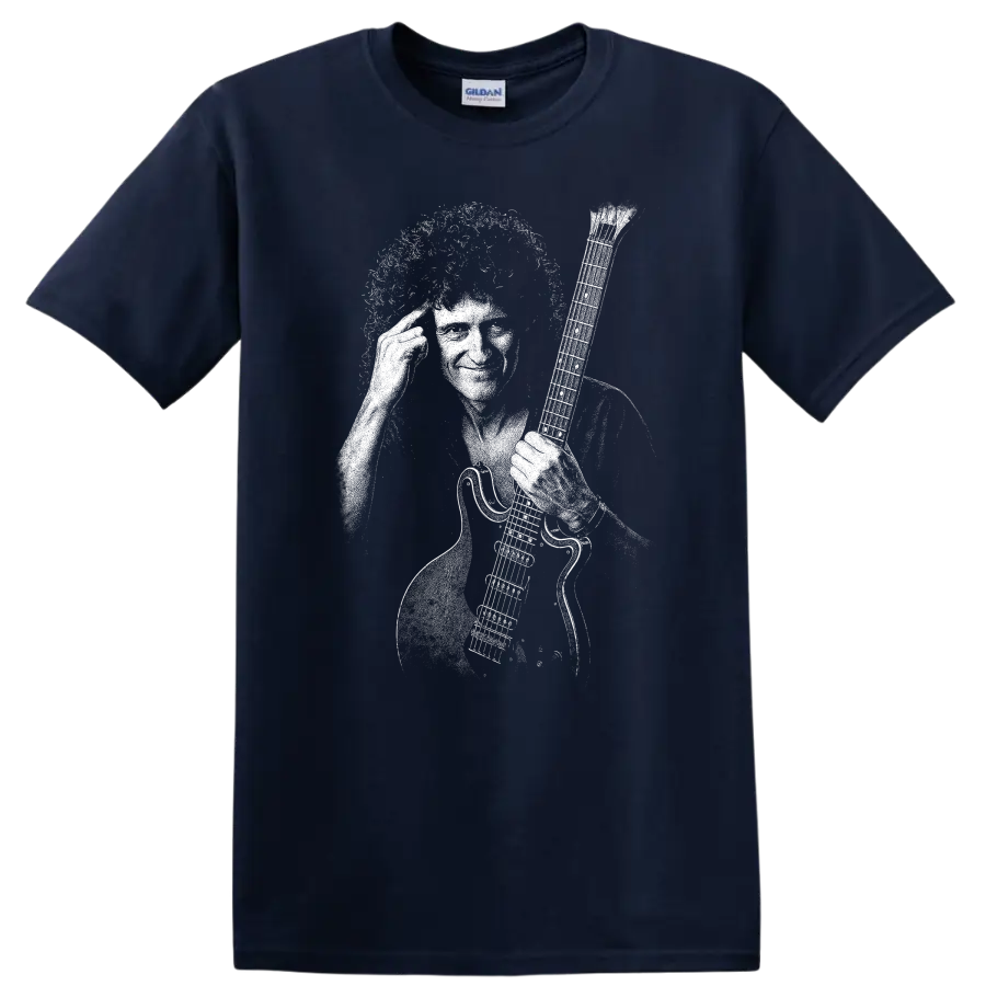 Brian May Queen Rock Legends Silhouette T Shirt - Navy (Blue)