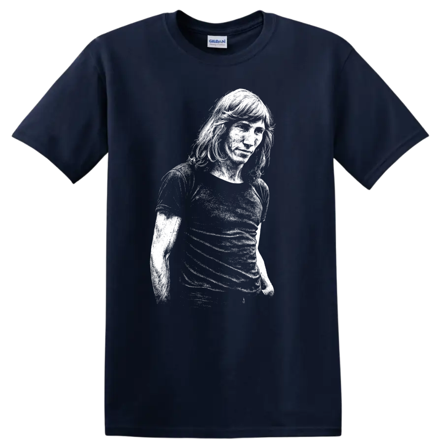 Roger Waters Pink Floyd Rock Legends Portrait T Shirt - Navy (Blue)