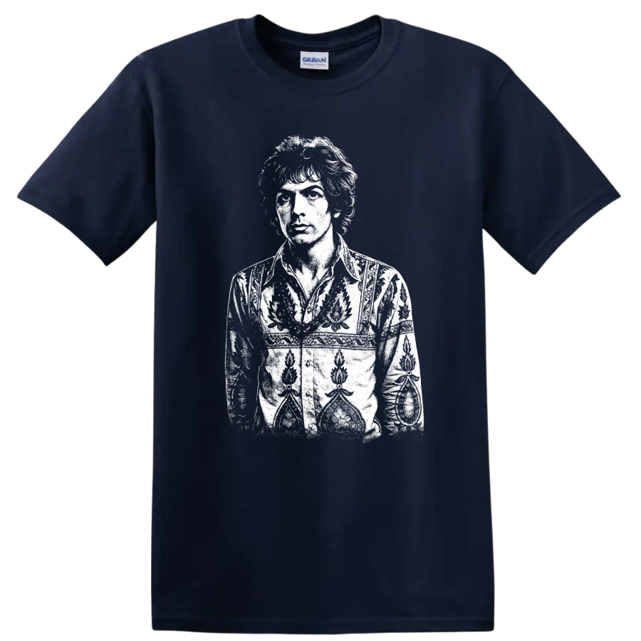 Syd Barrett Pink Floyd Rock Legends Portrait T Shirt - Navy (Blue)