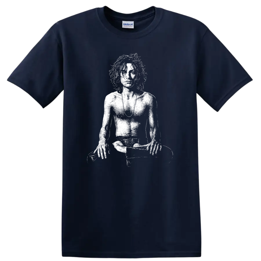 Syd Barrett Pink Floyd Rock Legends Tribute T Shirt Classic Unisex - Navy (Blue)