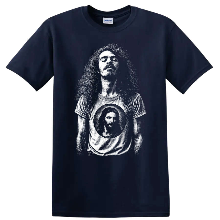 Carlos Santana Rock Legends Tribute T Shirt for Classic Music Fans - Navy (Blue)