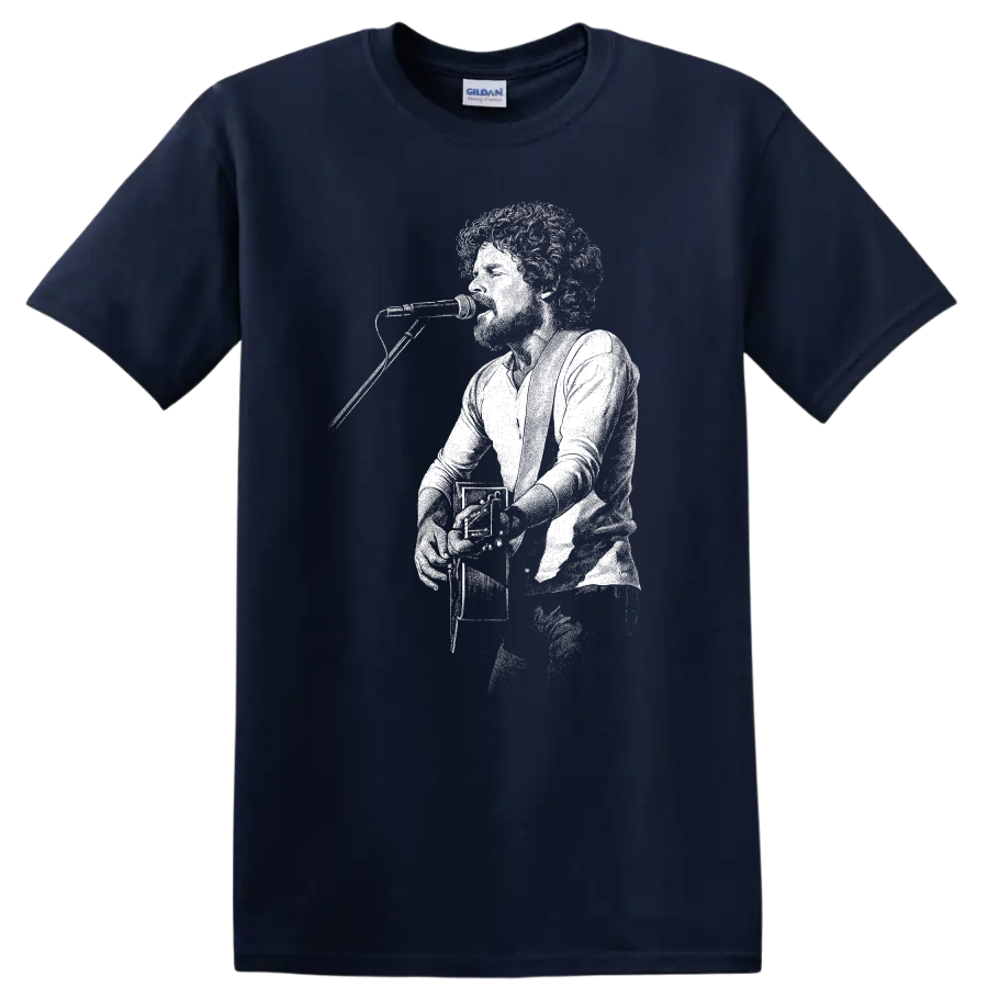 Don Henley Eagles Rock Legends Portrait T Shirt for Classic Music Fans - Navy (Blue)