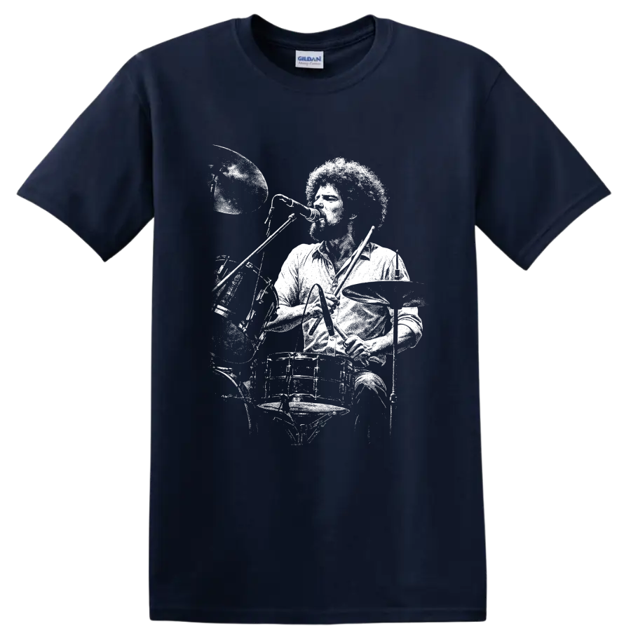 Don Henley Eagles Rock Legends Portrait T Shirt for Classic Rock Fans - Navy (Blue)