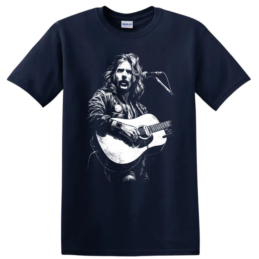 Glenn Frey Eagles Rock Legends Tribute T Shirt Classic Music Fan Tee - Navy (Blue)