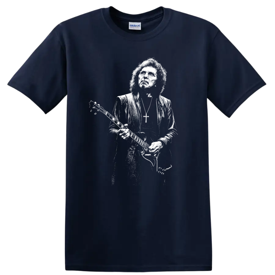 Tony Iommi Black Sabbath Rock Legends Graphic T Shirt - Navy (Blue)