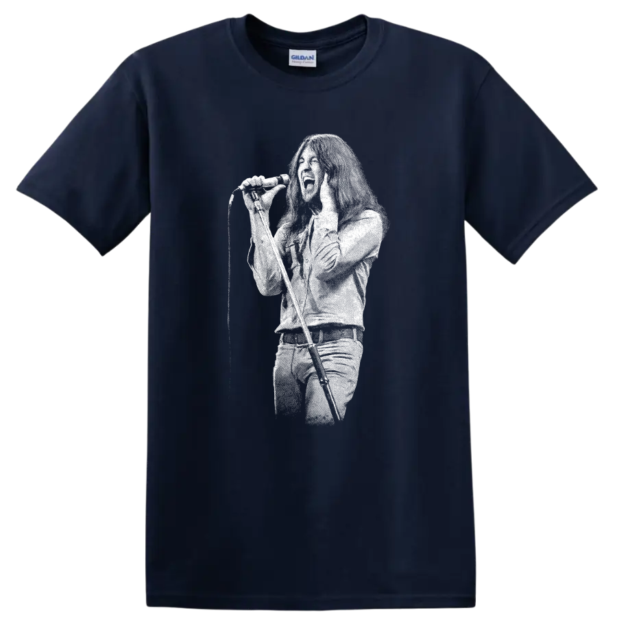 Ian Gillan Deep Purple Rock Legends Tribute T Shirt for Classic Fans - Navy (Blue)