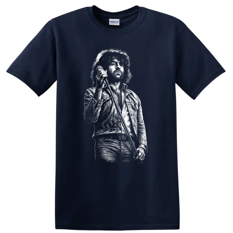 Ian Gillan Deep Purple Rock Legends T Shirt for Classic Rock Fans - Navy (Blue)
