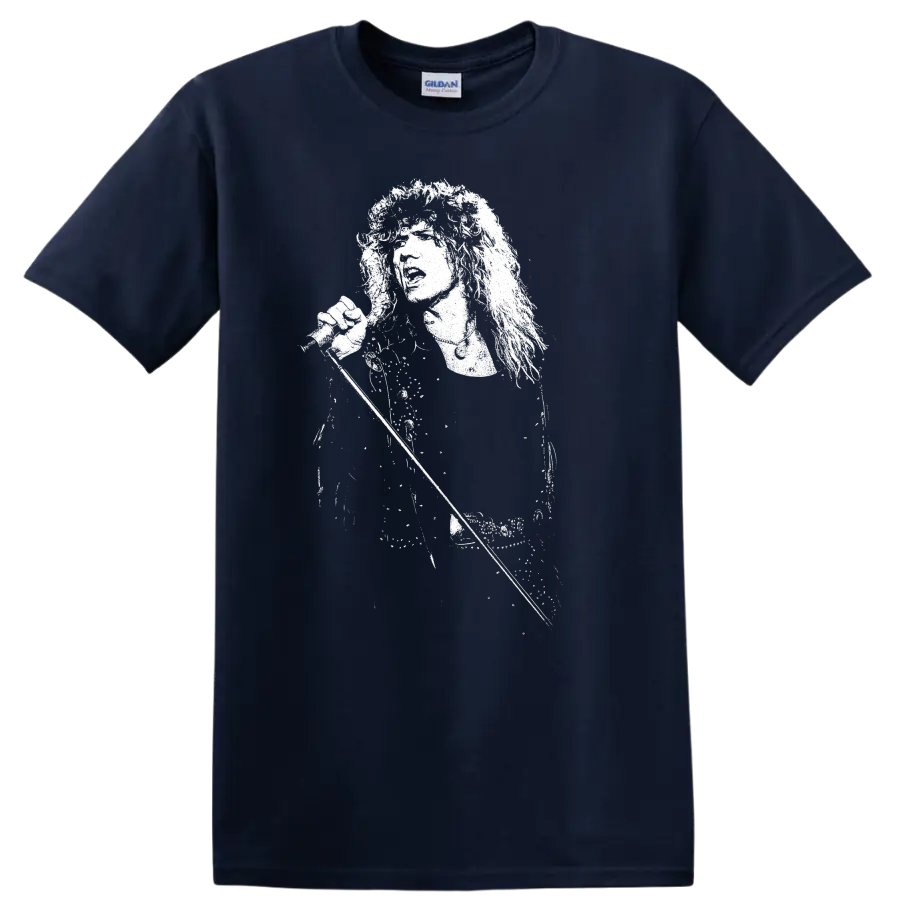 David Coverdale Whitesnake Deep Purple Rock Legends T Shirt - Navy (Blue)