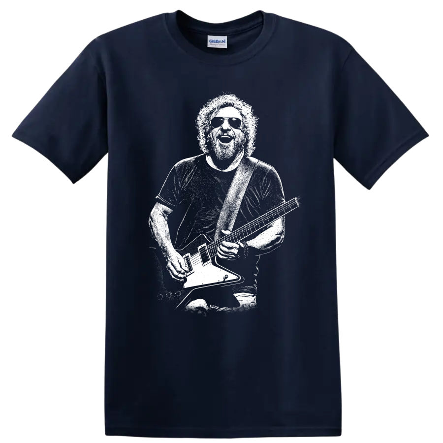 Sammy Hagar Van Halen Rock Legends Vintage Portrait T Shirt - Navy (Blue)