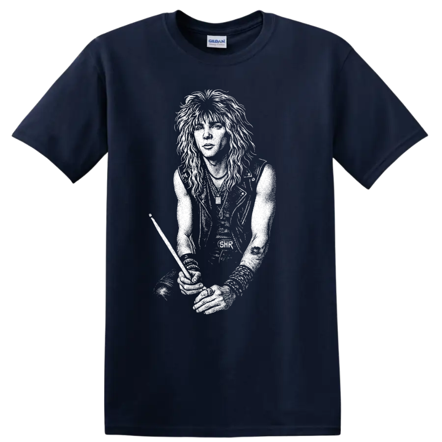Duff McKagan Guns N Roses Rock Legends Guitar T Shirt - Navy (Blue)