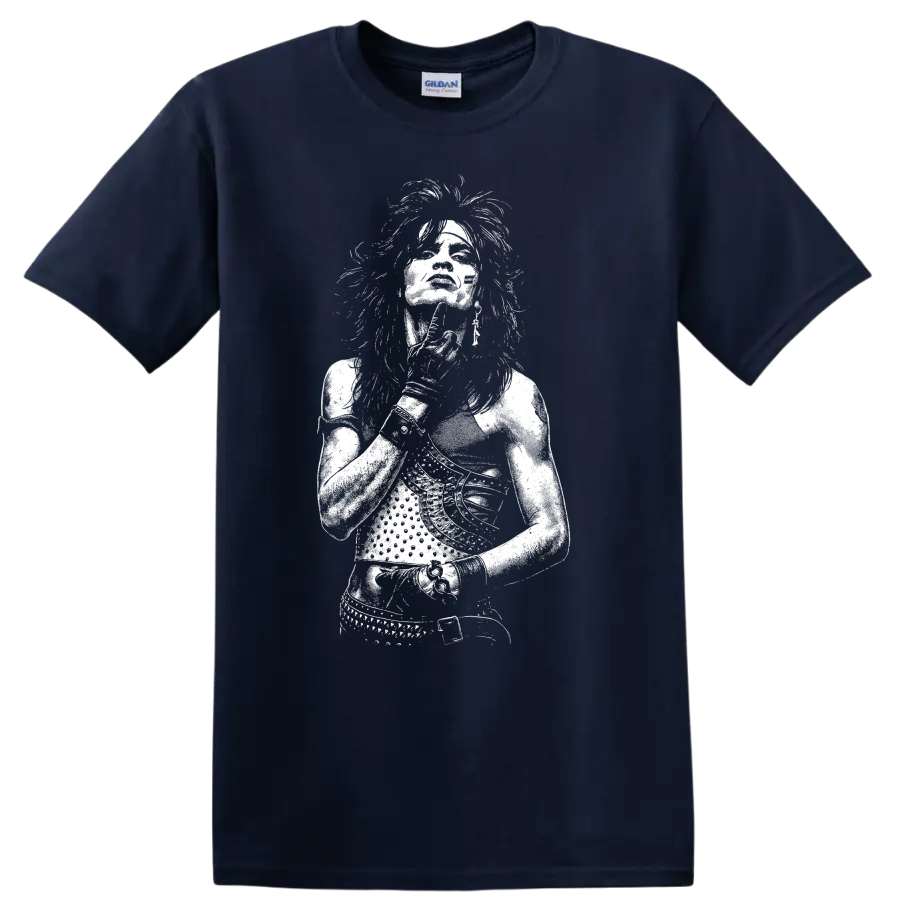 Tommy Lee Mötley Crüe Rock Legends Portrait T Shirt - Navy (Blue)