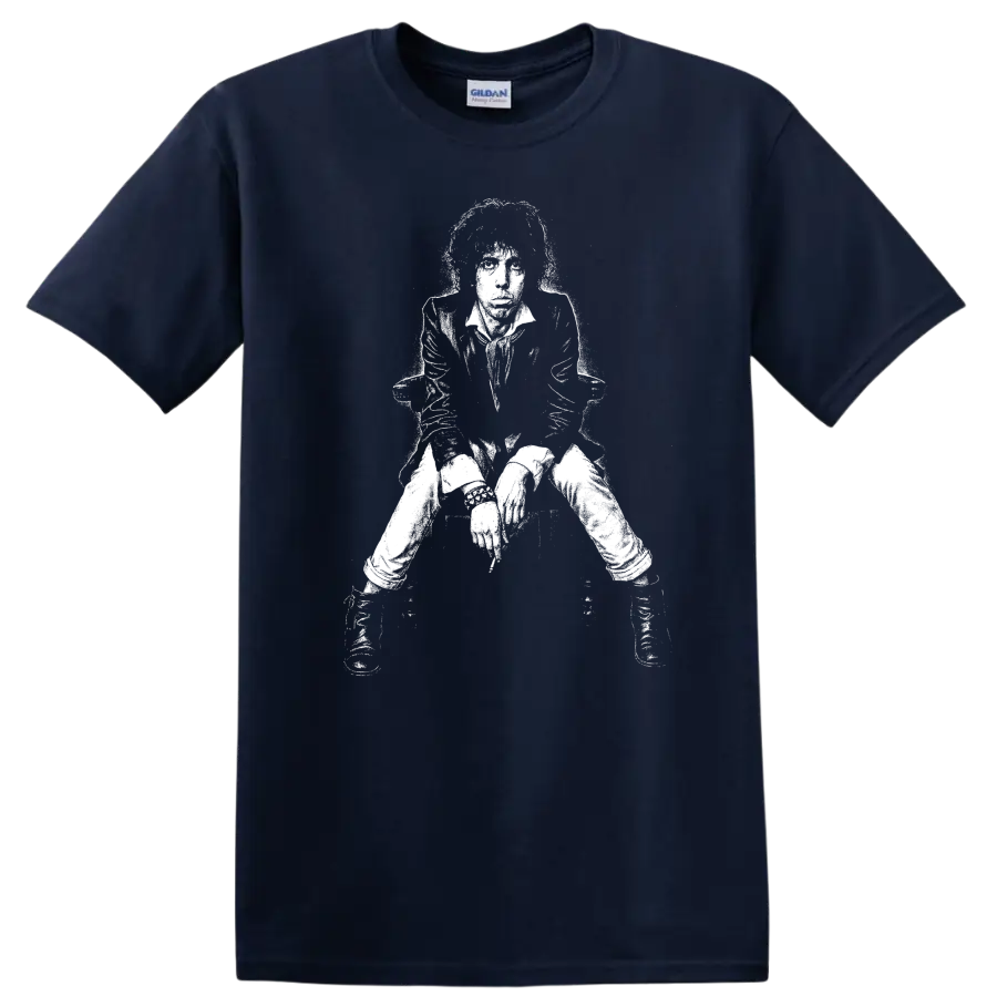 Mick Jagger The Rolling Stones Rock Legends Portrait T Shirt - Navy (Blue)
