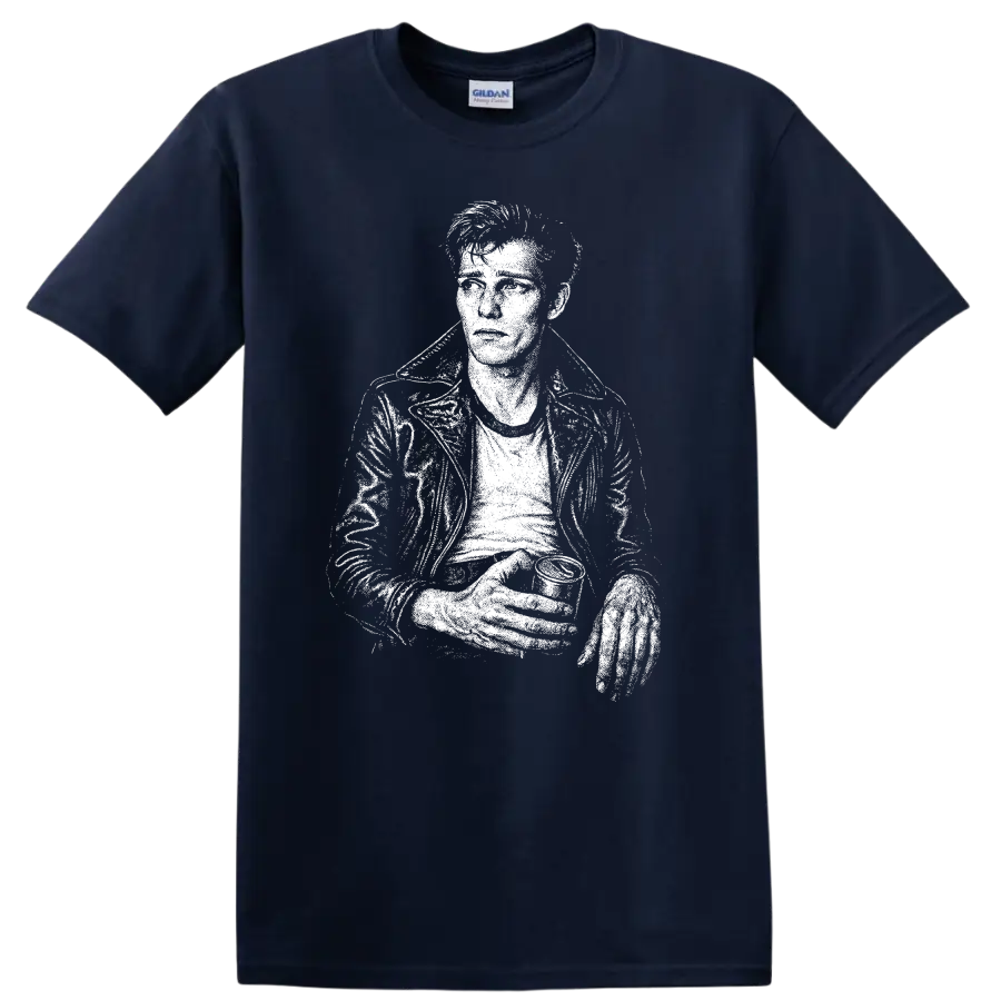 Paul Simonon The Clash Rock Legends Silhouette T Shirt - Navy (Blue)