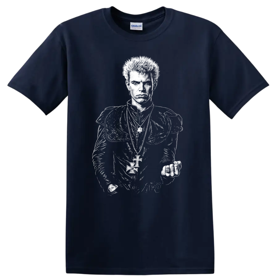 Billy Idol Rock Legends Graphic T Shirt for Classic Music Fans - Navy (Blue)