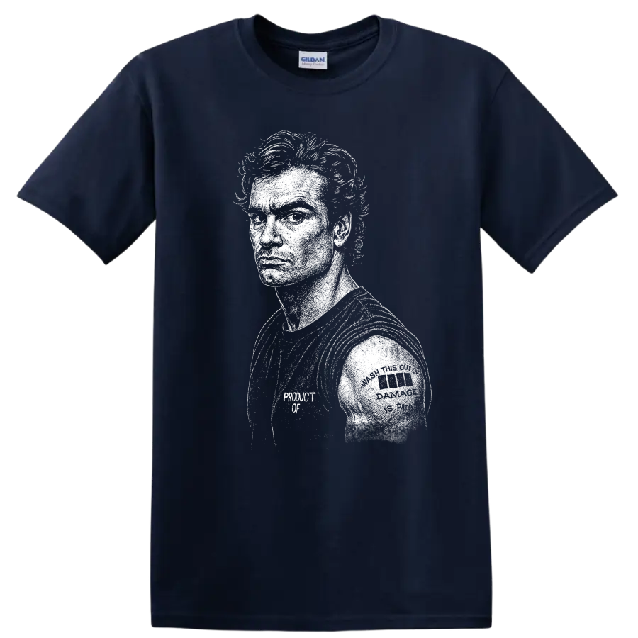 Andrew Eldritch The Sisters of Mercy Rock Legends Portrait T Shirt - Navy (Blue)