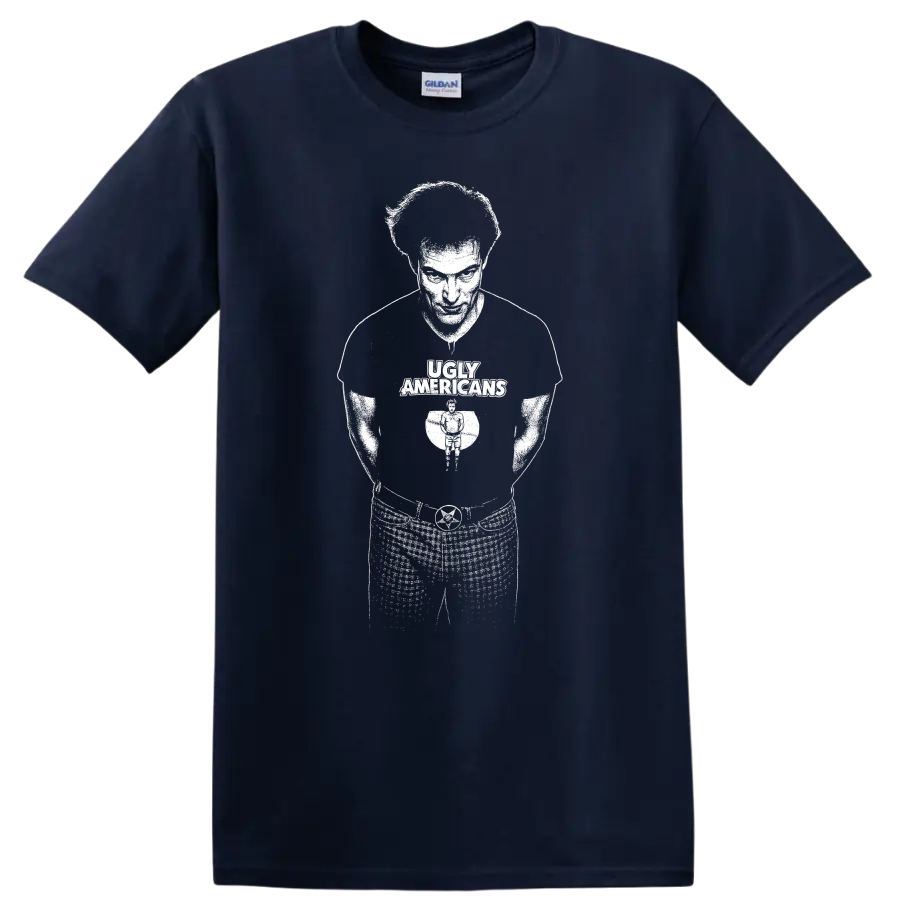 Iggy Pop The Stooges Rock Legends Silhouette T Shirt - Navy (Blue)