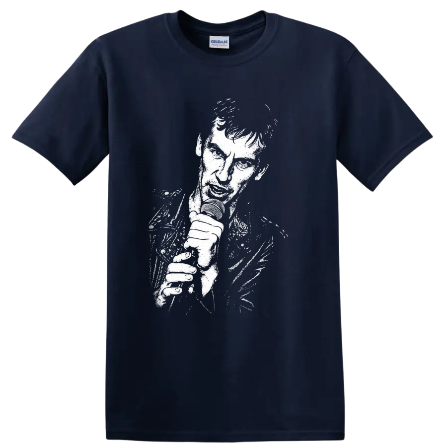 Vyacheslav Butusov Nautilus Pompilius Rock Legends T Shirt Black Logo - Navy (Blue)