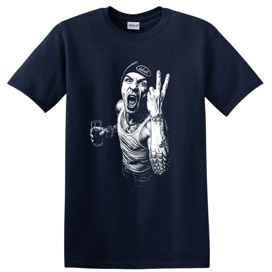 Chester Bennington Linkin Park Rock Legends Tribute T Shirt - Navy (Blue)