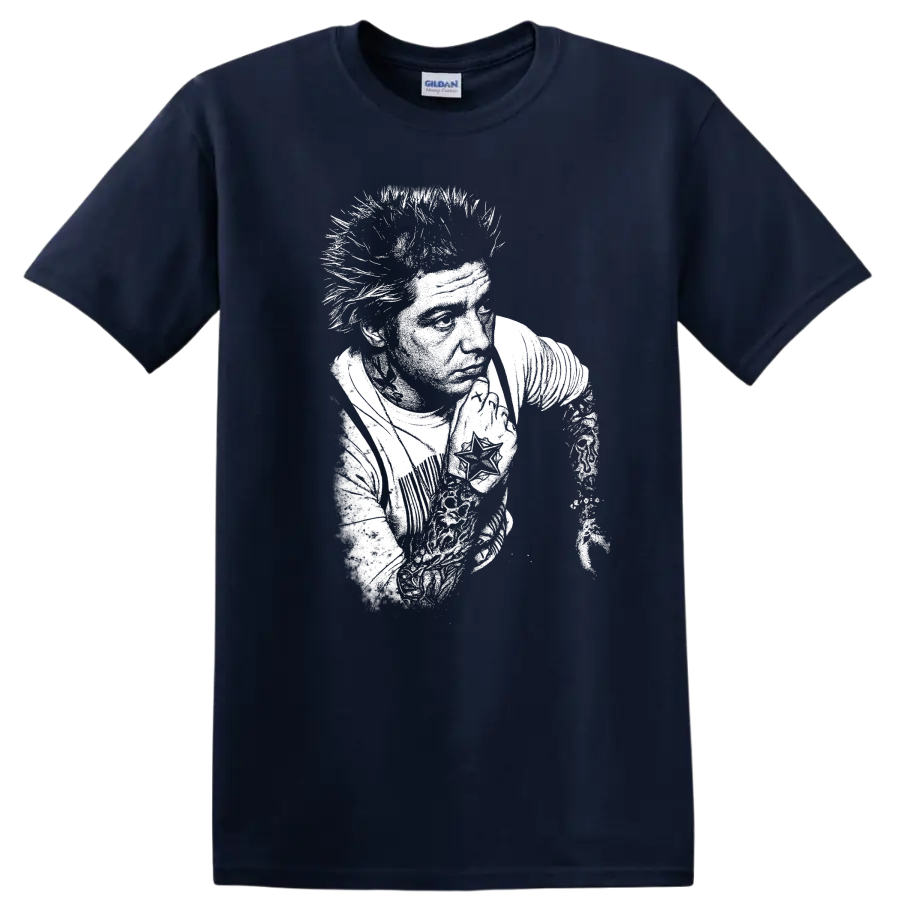 Lars Frederiksen Rancid Rock Legends Portrait T Shirt - Navy (Blue)