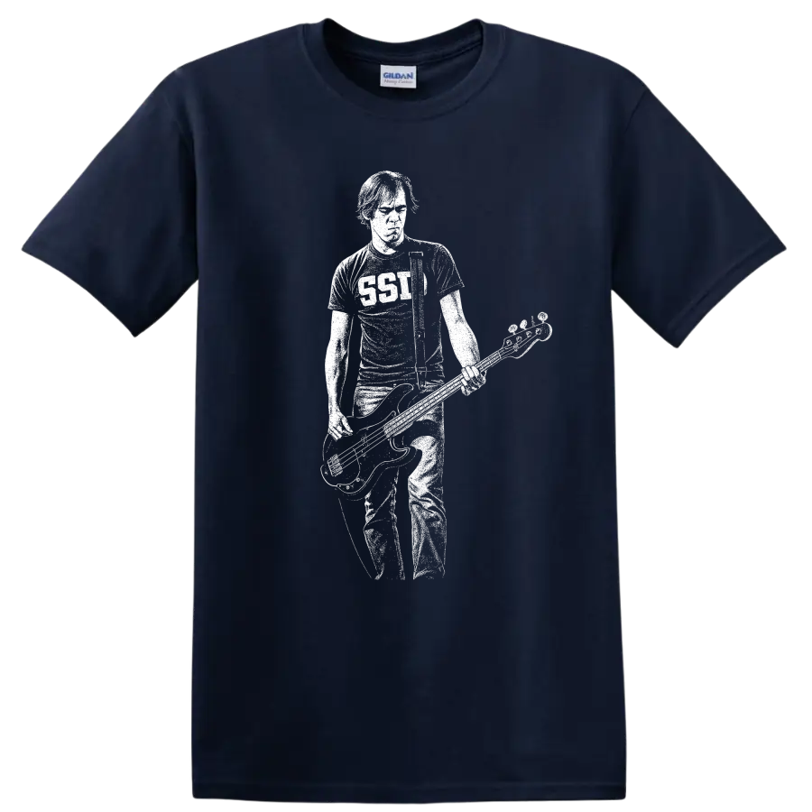 Krist Novoselic Nirvana Rock Legends Silhouette T Shirt - Navy (Blue)