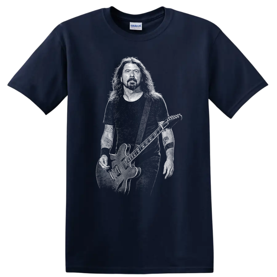 Dave Grohl Foo Fighters Rock Legends Tribute T Shirt - Navy (Blue)