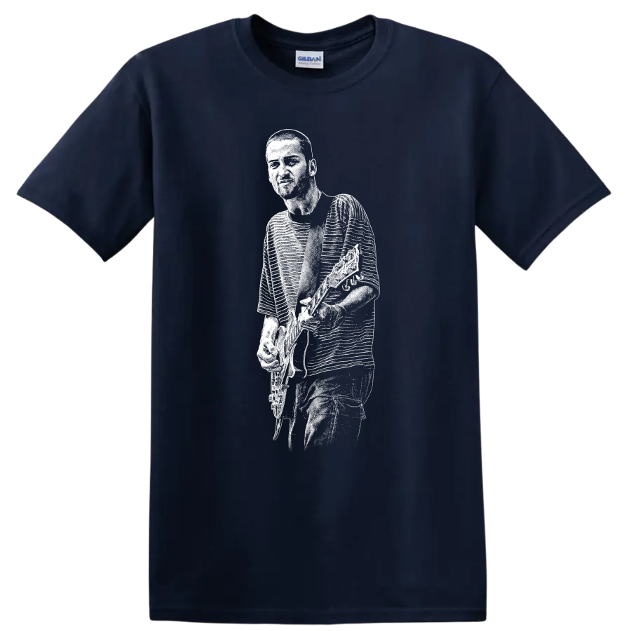 Eddie Vedder Pearl Jam Rock Legends Tribute T Shirt Classic Music Fan Tee - Navy (Blue)