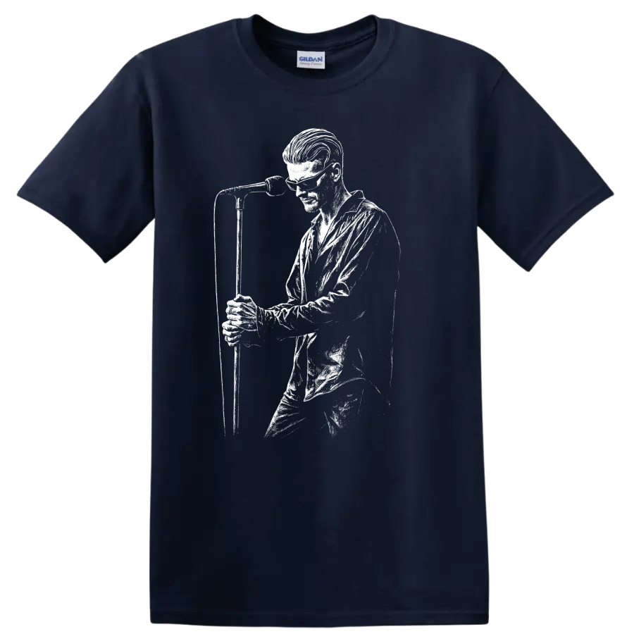 Layne Staley Alice in Chains Rock Legends Portrait T Shirt - Navy (Blue)