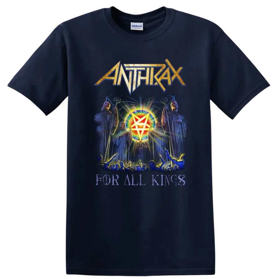 Anthrax For All Kings heavy metal band graphic print T - Navy (Blue)