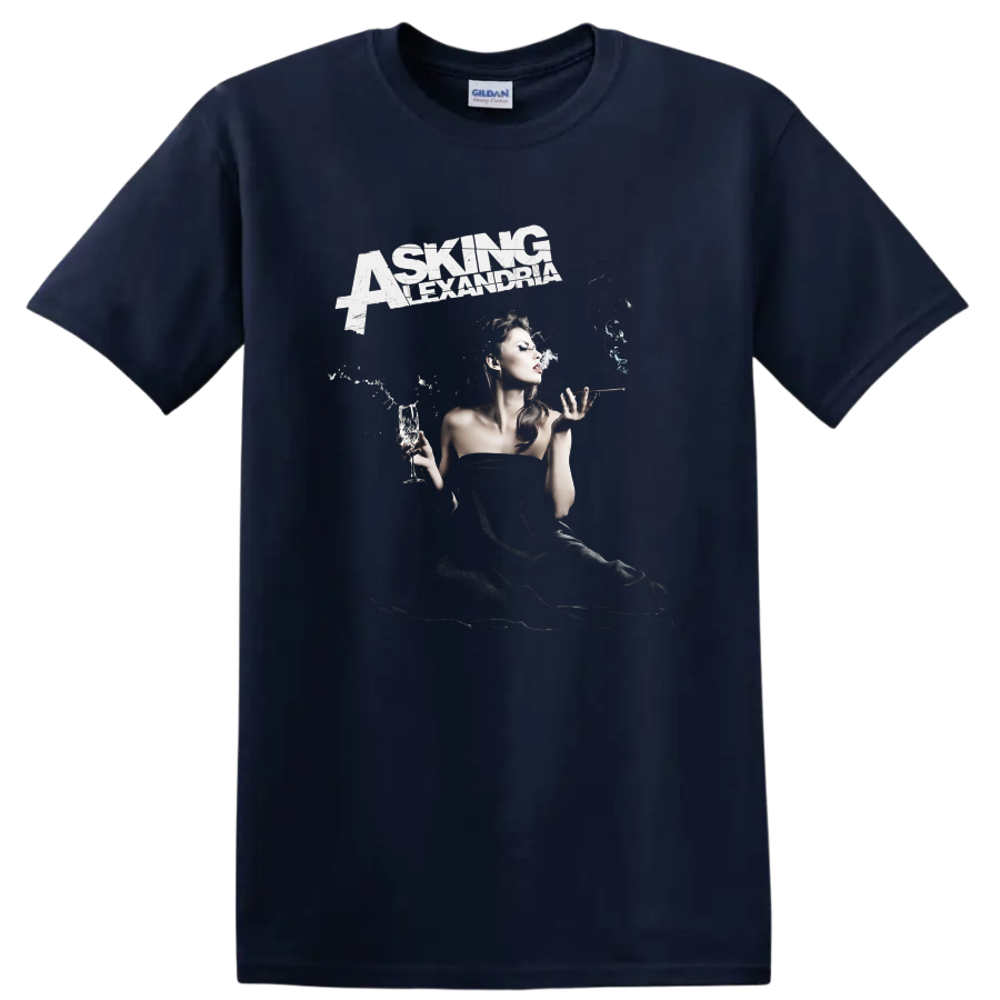 Asking Alexandria graphic print T shirt with smoky band - Navy (Blue)