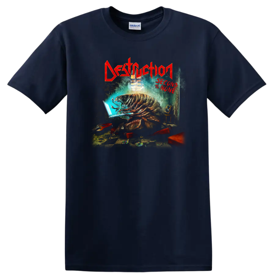 Destruction Second to None thrash metal graphic print T - Navy (Blue)