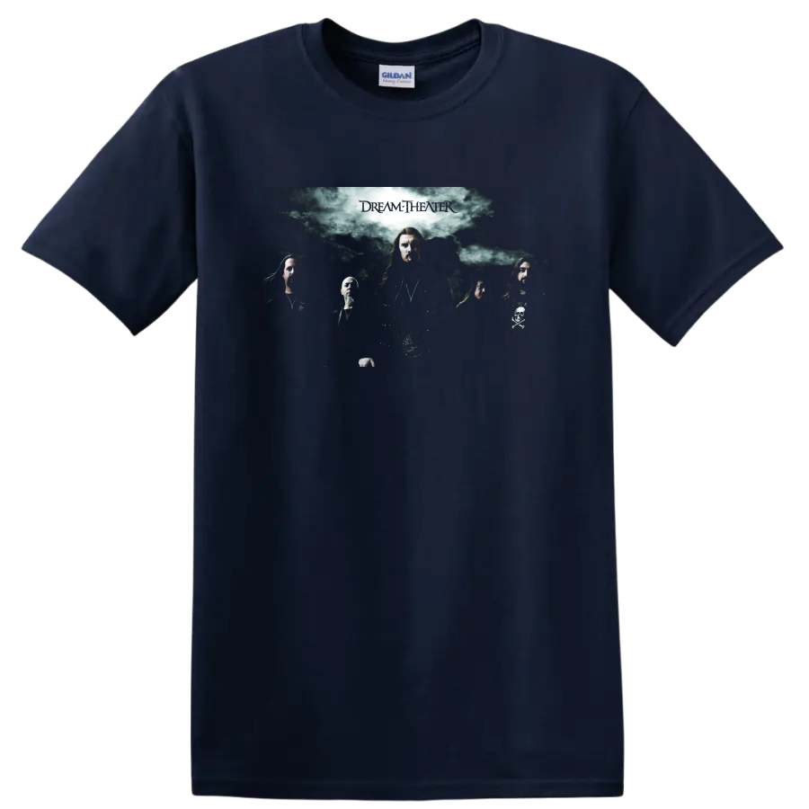 Dream Theater band graphic print T Shirt with dark moody group - Navy (Blue)