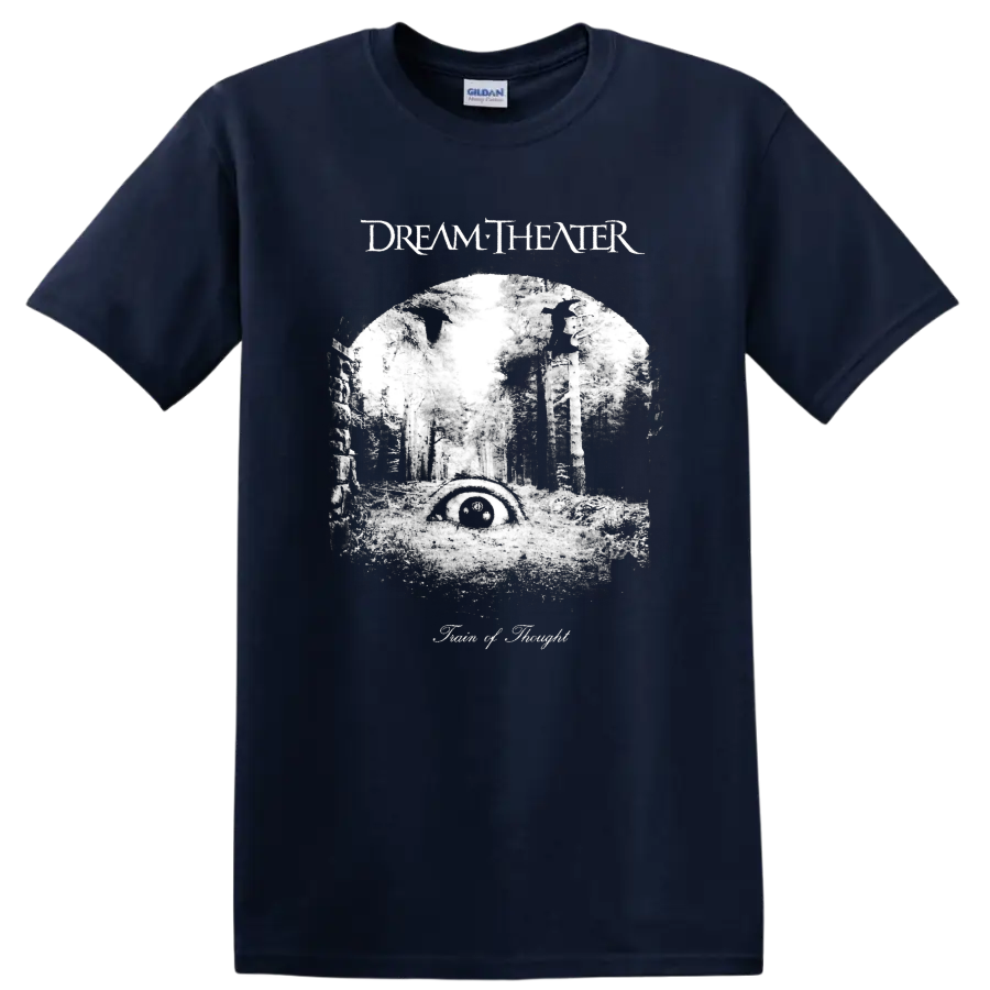 Dream Theater black and white forest eye graphic T - Navy (Blue)