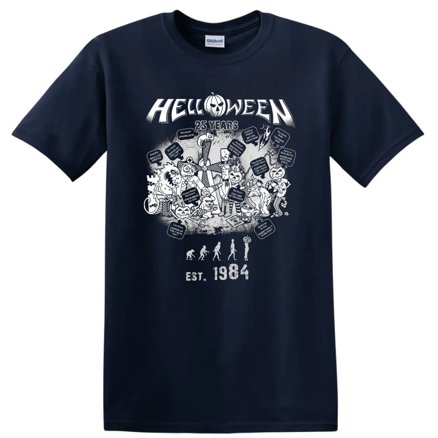 HELLOWEEN 25 Years spooky rock metal anniversary graphic print T - Navy (Blue)