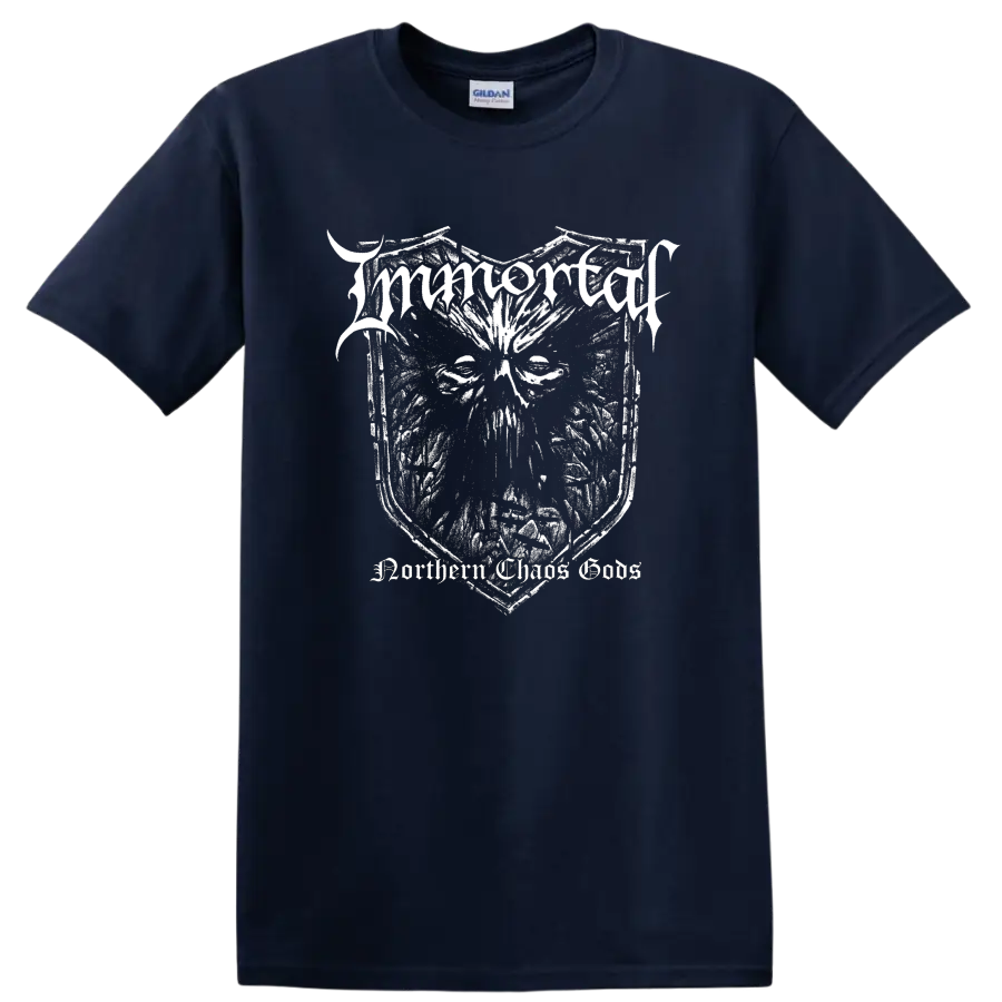 IMMORTAL Northern Chaos Gods black metal graphic print T - Navy (Blue)