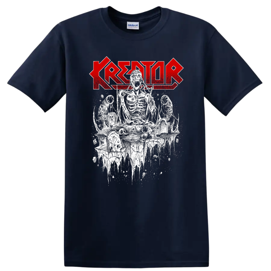 KREATOR red logo with horror-metal illustration graphic print - Navy (Blue)